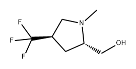 2-Pyrrolidinemethanol, 1-methyl-4-(trifluoromethyl)-, (2S,4R)- 化学構造式