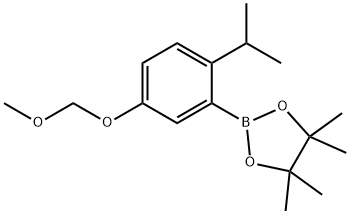 2-(2-异丙基-5-(甲氧基甲氧基)苯基)-4,4,5,5-四甲基-1,3,2-二氧杂硼烷,2621938-06-3,结构式