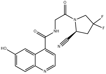 (S)-N-(2-(2-氰基-4,4-二氟吡咯烷-1-基)-2-氧代乙基)-6-羟基喹啉-4-甲酰胺,2624108-87-6,结构式