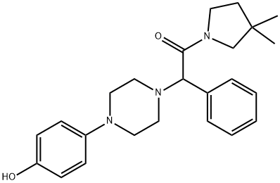 1-(3,3-dimethylpyrrolidin-1-yl)-2-[4-(4-hydroxyphenyl)piperazin-1-yl]-2-phenylethan-1-one 结构式