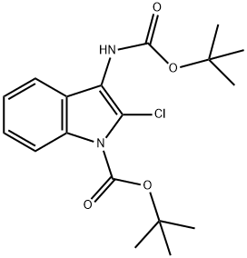 tert-butyl 3-{[(tert-butoxy)carbonyl]amino}-2-chloro-1H-indole-1-carboxylate,2624122-31-0,结构式