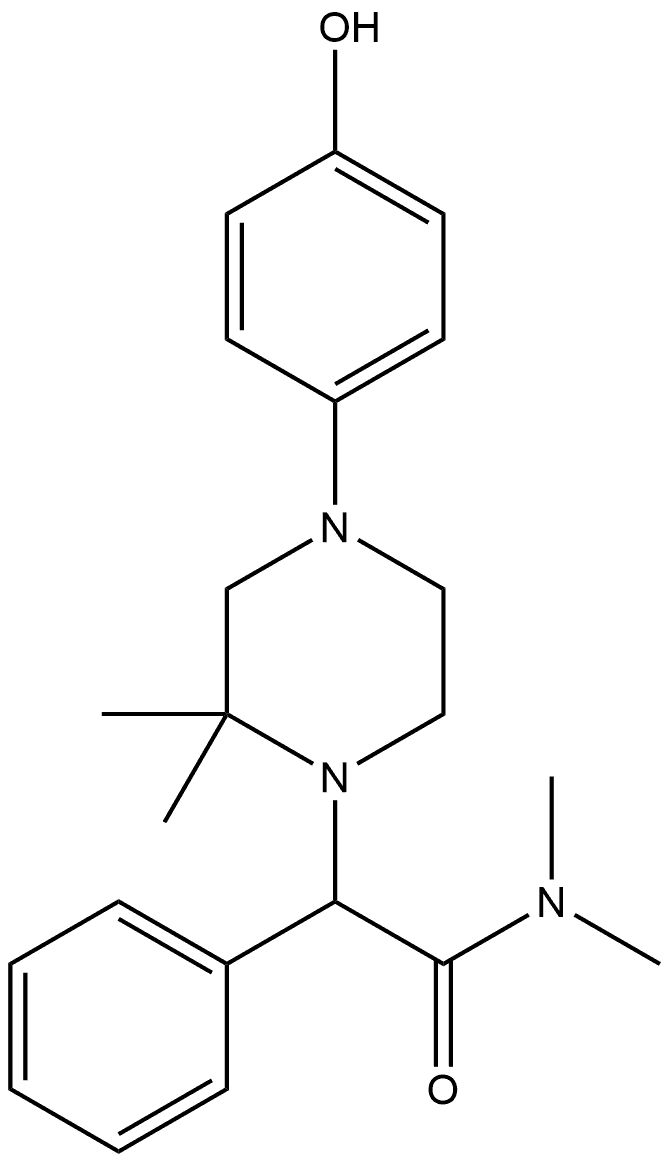 2-[4-(4-hydroxyphenyl)-2,2-dimethylpiperazin-1-yl]-N,N-dimethyl-2-phenylacetamide 结构式