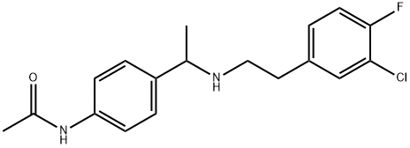 N-[4-(1-{[2-(3-chloro-4-fluorophenyl)ethyl]amino}ethyl)phenyl]acetamide 结构式