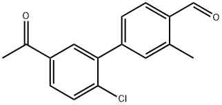[1,1'-Biphenyl]-4-carboxaldehyde, 5'-acetyl-2'-chloro-3-methyl- 结构式