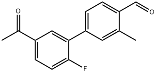 [1,1'-Biphenyl]-4-carboxaldehyde, 5'-acetyl-2'-fluoro-3-methyl- 结构式