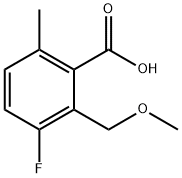 Benzoic acid, 3-fluoro-2-(methoxymethyl)-6-methyl- Struktur