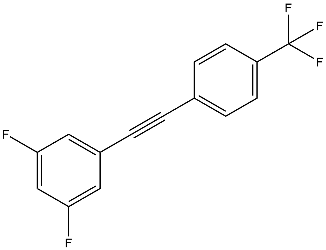 1,3-Difluoro-5-[2-[4-(trifluoromethyl)phenyl]ethynyl]benzene 结构式