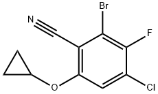 Benzonitrile, 2-bromo-4-chloro-6-(cyclopropyloxy)-3-fluoro- Structure