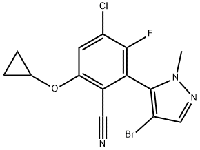 BENZONITRILE, 2-(4-BROMO-1-METHYL-1H-PYRAZOL-5-YL)-4-CHLORO-6-(CYCLOPROPYLOXY)-3-FLUORO-, 2629317-96-8, 结构式