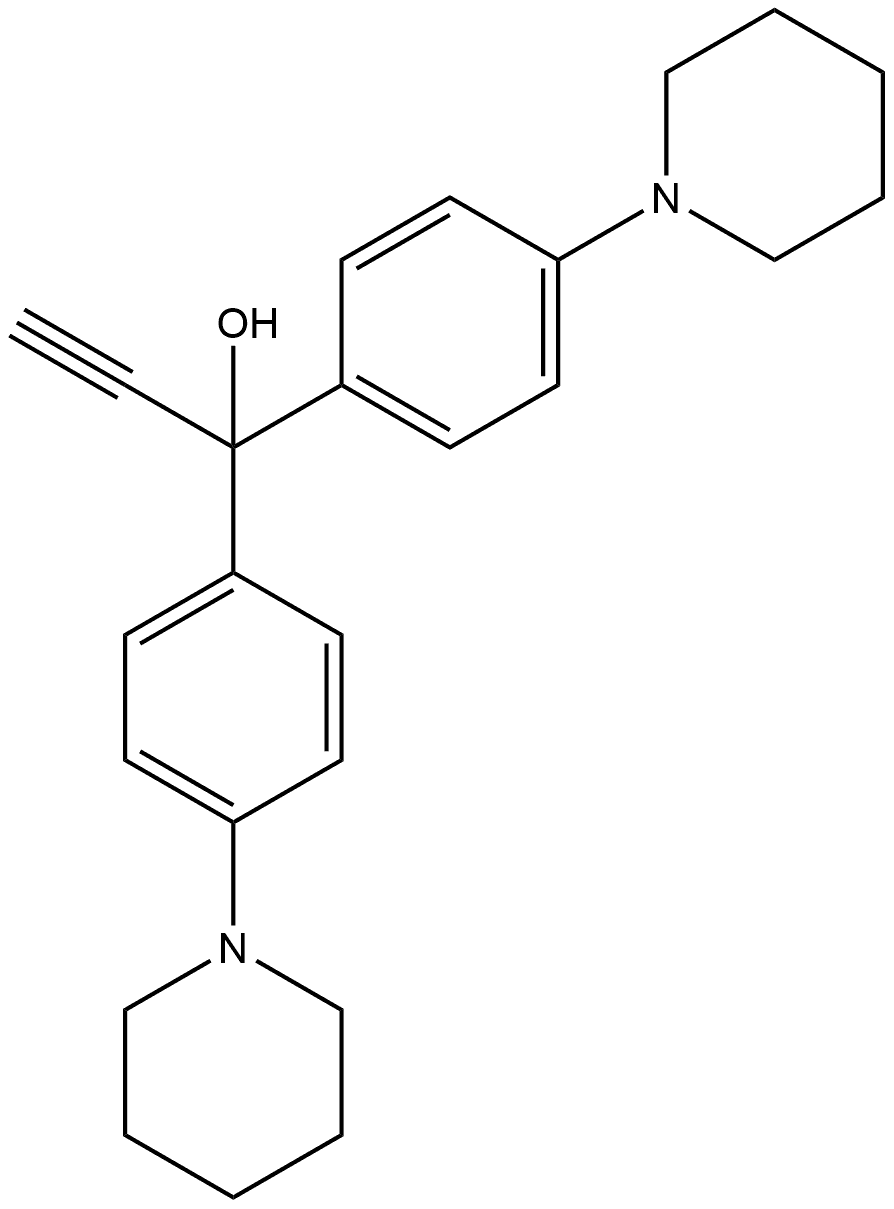 1,1-bis(4-(piperidin-1-yl)phenyl)prop-2-yn-1-ol, 263026-73-9, 结构式