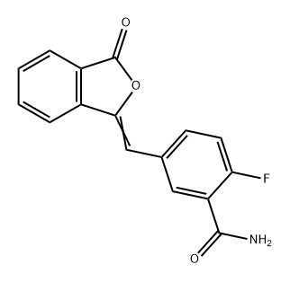 Benzamide, 2-fluoro-5-[(3-oxo-1(3H)-isobenzofuranylidene)methyl]- Struktur