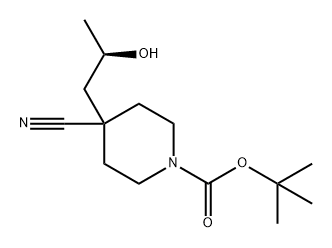 1-Piperidinecarboxylic acid, 4-cyano-4-[(2R)-2-hydroxypropyl]-, 1,1-dimethylethyl ester Structure