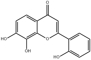 4H-1-Benzopyran-4-one, 7,8-dihydroxy-2-(2-hydroxyphenyl)- Structure
