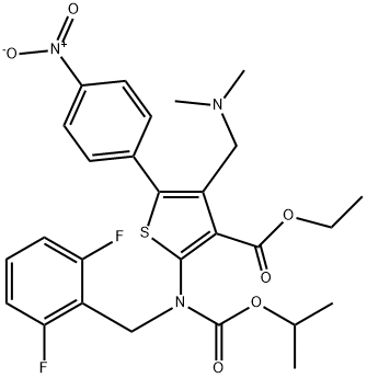 3-THIOPHENECARBOXYLIC ACID, 2-[[(2,6-DIFLUOROPHENYL)METHYL][(1-METHYLETHOXY)CARBONYL]AMINO]-4-[(DIME, 2636079-27-9, 结构式