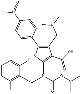 3-THIOPHENECARBOXYLIC ACID, 2-[[(2,6-DIFLUOROPHENYL)METHYL][(1-METHYLETHOXY)CARBONYL]AMINO]-4-[(DIME 结构式
