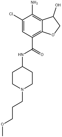 7-Benzofurancarboxamide, 4-amino-5-chloro-2,3-dihydro-3-hydroxy-N-[1-(3-methoxypropyl)-4-piperidinyl]- Struktur