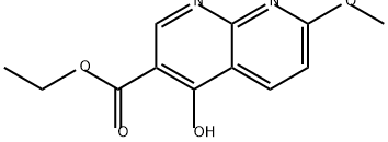 4-羟基-7-甲氧基-1,8-萘啶-3-羧酸乙酯 结构式