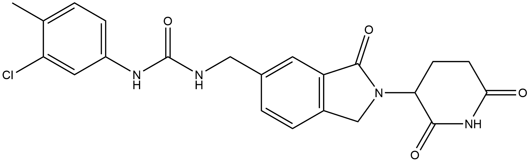 N-(3-Chloro-4-methylphenyl)-N′-[[2-(2,6-dioxo-3-piperidinyl)-2,3-dihydro-3-oxo-1H-isoindol-5-yl]methyl]urea Structure