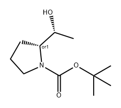 1-Pyrrolidinecarboxylic acid, 2-[(1R)-1-hydroxyethyl]-, 1,1-dimethylethyl ester, (2R)-rel- Structure
