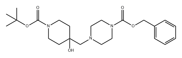 benzyl 4-((1-(tert-butoxycarbonyl)-4-hydroxypiperidin-4-yl)methyl)piperazine-1-carboxylate 结构式