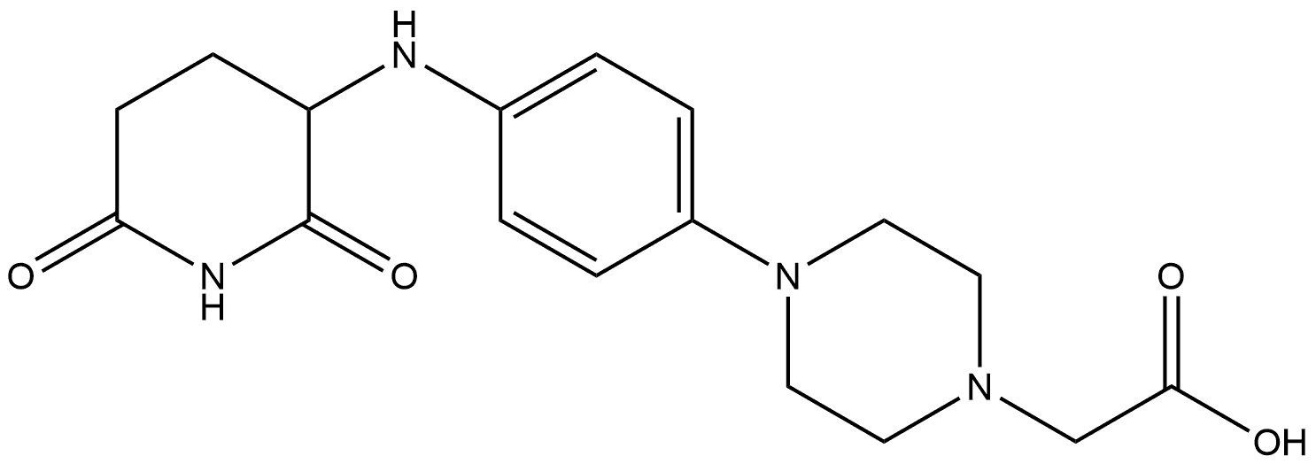 4-[4-[(2,6-Dioxo-3-piperidinyl)amino]phenyl]-1-piperazineacetic acid 结构式