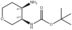 Carbamic acid, N-[(3R,4R)-4-aminotetrahydro-2H-pyran-3-yl]-, 1,1-dimethylethyl ester, rel- Structure