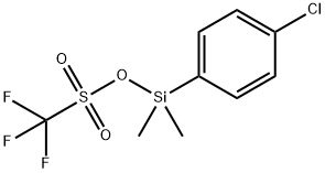 Methanesulfonic acid, 1,1,1-trifluoro-, (4-chlorophenyl)dimethylsilyl ester Structure