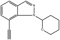 1H-Indazole, 7-ethynyl-1-(tetrahydro-2H-pyran-2-yl)- Structure