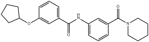 Benzamide, 3-(cyclopentyloxy)-N-[3-(1-piperidinylcarbonyl)phenyl]- Struktur