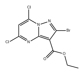 2-溴-5,7-二氯吡唑并[1,5-A]嘧啶-3-羧酸乙酯,2648449-74-3,结构式