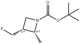 REL-(2R,3R)-3-(氟甲基)-2-甲基氮杂环丁烷-1-羧酸叔丁酯,2648449-96-9,结构式