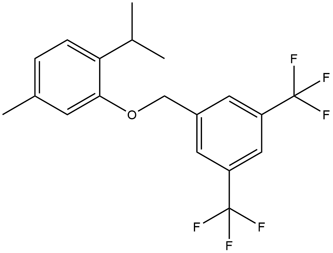 2-[[3,5-Bis(trifluoromethyl)phenyl]methoxy]-4-methyl-1-(1-methylethyl)benzene 结构式