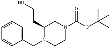 (S)-4-苄基-3-(2-羟乙基)哌嗪-1-羧酸叔丁酯 结构式