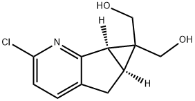 Cyclopropa[4,5]cyclopenta[1,2-b]pyridine-6,6(5H)-dimethanol, 2-chloro-5a,6a-dihydro-, (5aS,6aR)- 结构式