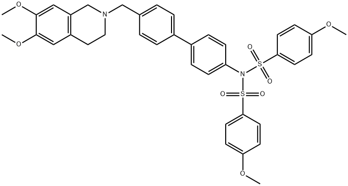 Benzenesulfonamide, N-[4'-[(3,4-dihydro-6,7-dimethoxy-2(1H)-isoquinolinyl)methyl][1,1'-biphenyl]-4-yl]-4-methoxy-N-[(4-methoxyphenyl)sulfonyl]-,2652001-05-1,结构式