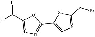 1,3,4-Oxadiazole, 2-[2-(bromomethyl)-5-thiazolyl]-5-(difluoromethyl)-,2653257-16-8,结构式