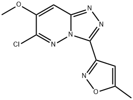 1,2,4-Triazolo[4,3-b]pyridazine, 6-chloro-7-methoxy-3-(5-methyl-3-isoxazolyl)- Struktur