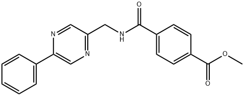 4-[[(5-苯基-2-吡嗪基)甲基]氨基甲酰基]苯甲酸甲酯, 2654074-59-4, 结构式