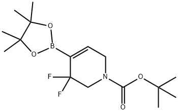 5,5-二氟-4-(4,4,5,5-四甲基-1,3,2-二氧硼杂环戊烷-2-基)-5,6-二氢吡啶-1(2H)-羧酸叔丁酯 结构式