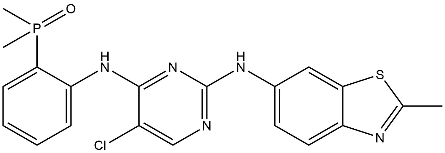 2-[[5-氯-2-[(2-甲基苯并[D]噻唑-6-基)氨基]-4-嘧啶基]氨基]苯基]二甲基氧化膦 结构式