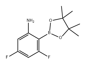 Benzenamine, 3,5-difluoro-2-(4,4,5,5-tetramethyl-1,3,2-dioxaborolan-2-yl)- Structure