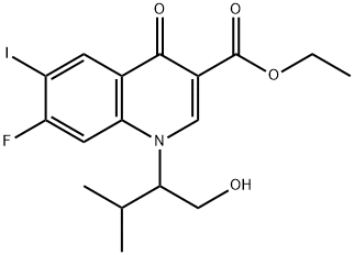 7-氟-1-(1-羟基-3-甲基丁-2-基)-6-碘-4-氧代-1,4-二氢喹啉-3-羧酸乙酯, 2663975-64-0, 结构式