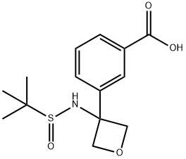 Benzoic acid, 3-[3-[[(1,1-dimethylethyl)sulfinyl]amino]-3-oxetanyl]- Struktur