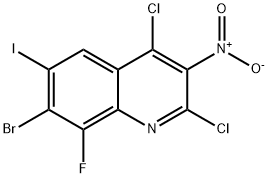 7-溴-2,4-二氯-8-氟-6-碘-3-硝基喹啉, 2667057-58-9, 结构式