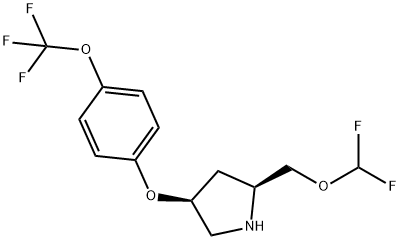 Pyrrolidine, 2-[(difluoromethoxy)methyl]-4-[4-(trifluoromethoxy)phenoxy]-, (2S,4S)- 结构式