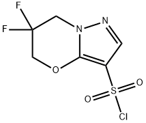 6,6-二氟-6,7-二氢-5H-吡唑并[5,1-B][1,3]噁嗪-3-磺酰氯 结构式