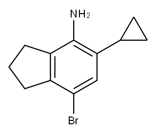 7-溴-5-环丙基-2,3-二氢-1H-茚-4-胺, 2676863-73-1, 结构式