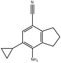 7-氨基-6-环丙基-2,3-二氢-1H-茚-4-甲腈, 2676863-74-2, 结构式