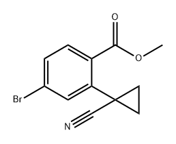 Benzoic acid, 4-bromo-2-(1-cyanocyclopropyl)-, methyl ester Structure