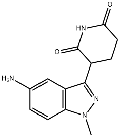 3-(5-Amino-1-methyl-1H-indazol-3-yl)-2,6-piperidinedione 结构式